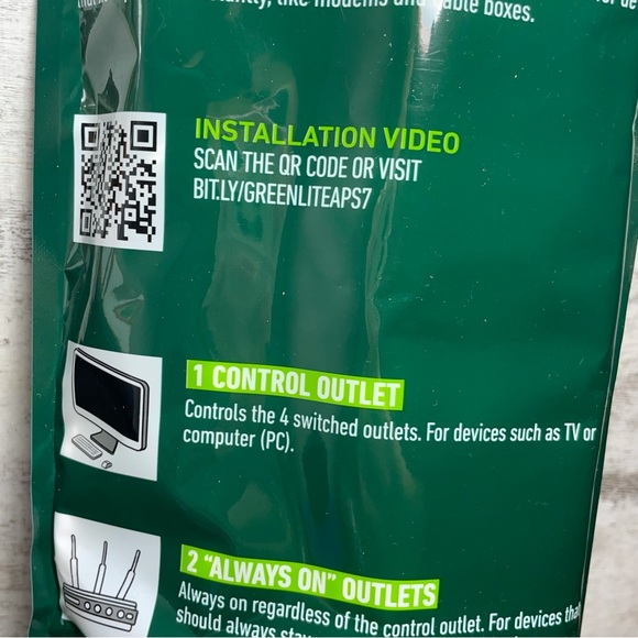 One Greenlite Tier 1 Advanced 7 Outlet Surge Power Strip 1440 Joules For TV, PC - Picture 12 of 16